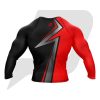 Custom Rash Guard- Compression Shirt Red & Black Sublimation Design Full Sleeves